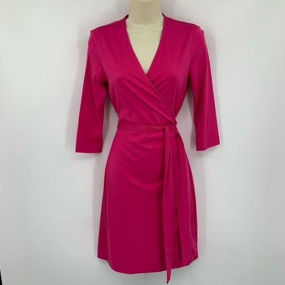 DVF Diane von Furstenberg New Julian two cabaret pink wrap dress new M 8 10 - Picture 1 of 5